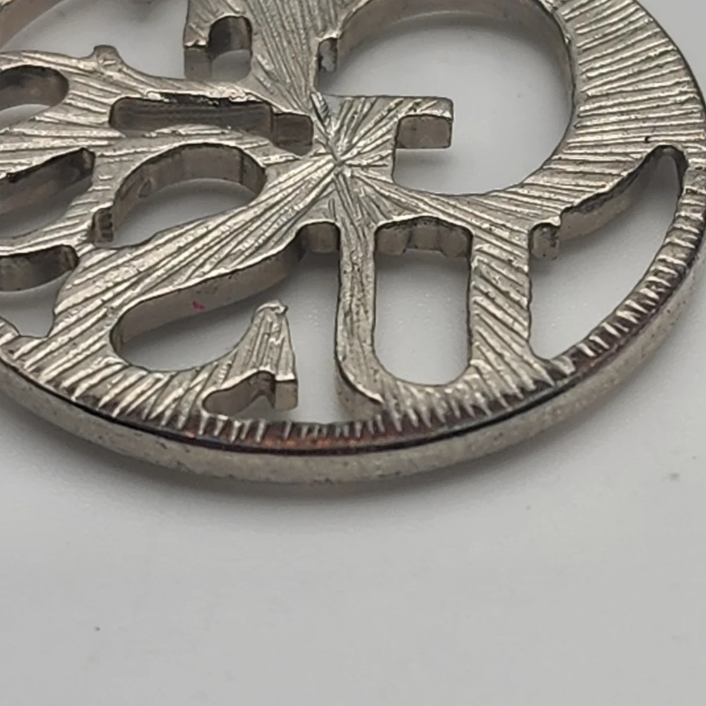 Guess Silver Tone & Rhinestone Round Pendant - Picture 4 of 4